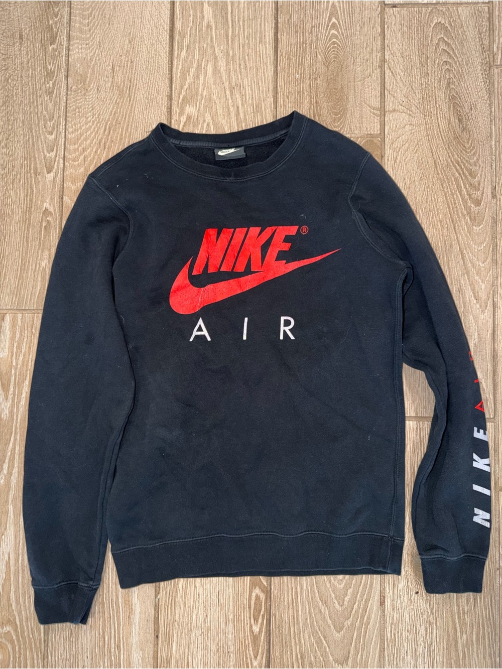 Nike Black Crewneck Sweatshirt with Red Logo